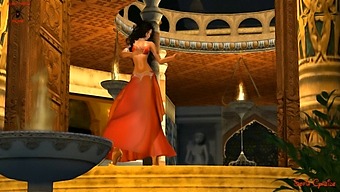 Red Belly Dancer'S Erotic Dance Performance