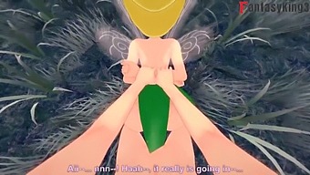 Tinker Bell And Another Fairy Have Sex With A Man Named Peter Pank In A Short Video With A Red Filter