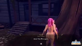 Curvy Teen Eats Shaved Pussy In Anime Game
