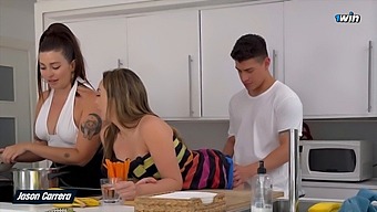 A Friend Of My Girlfriend Stayed With Us For A Few Days And We Had Sex Until We Met A Hot Threesome.